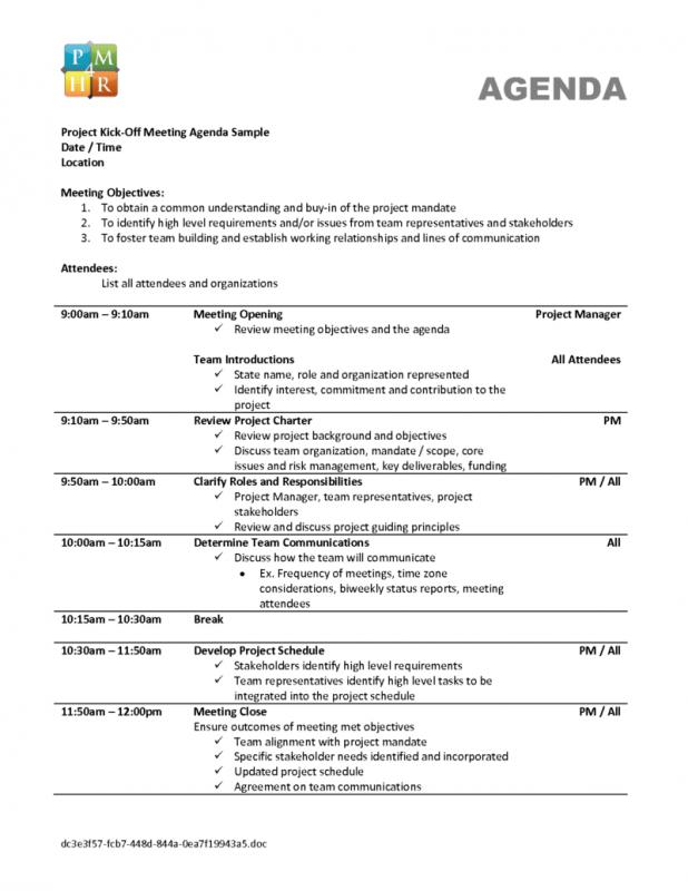 team meeting agenda template