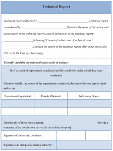 technical report template technical report template