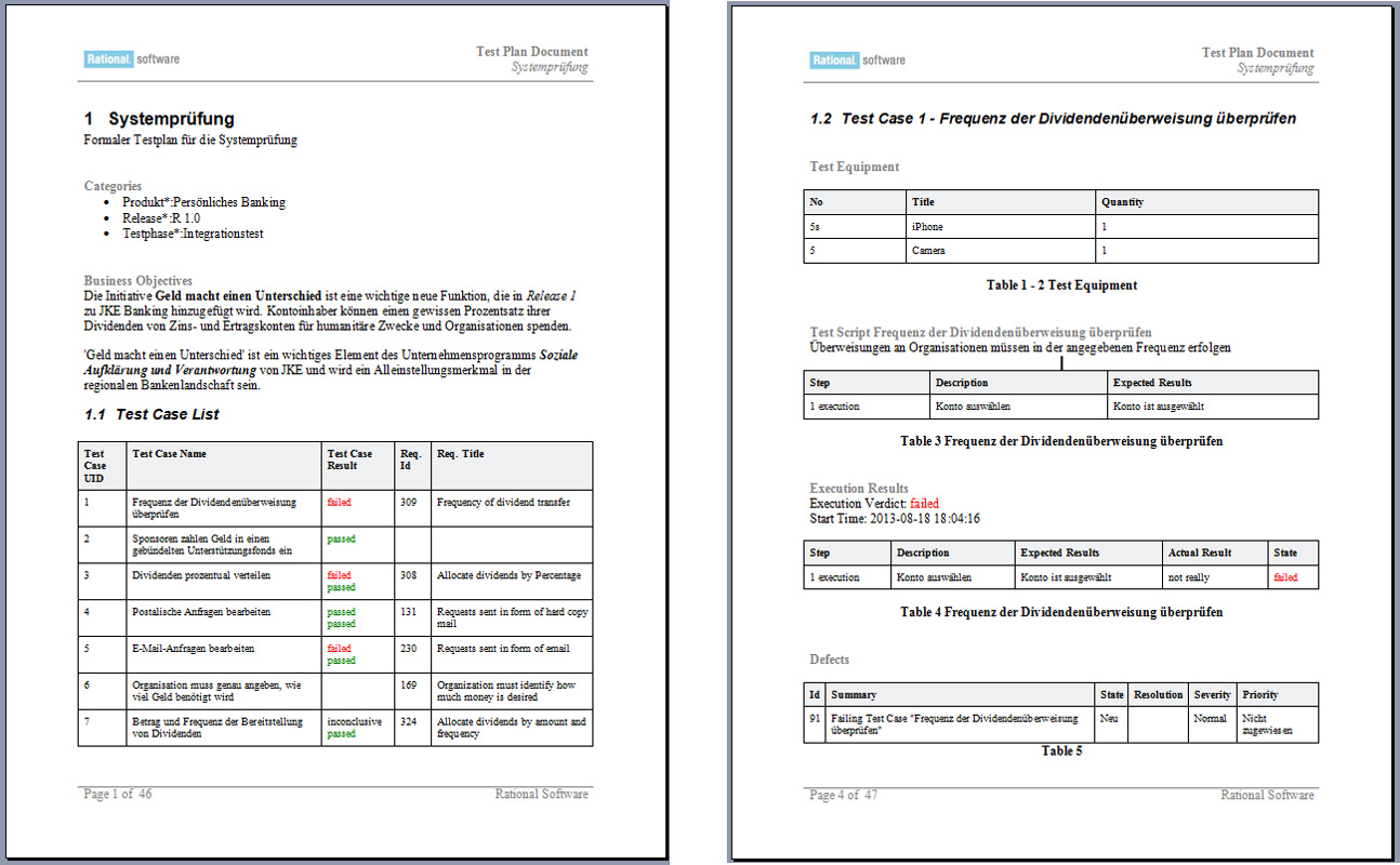 technical reporting format