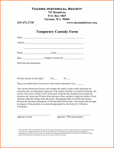 temporary custody agreement temporary guardianship agreement