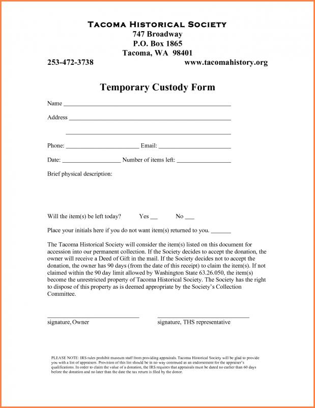 temporary guardianship agreement form