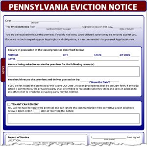 tenant eviction notice pennsylvania eviction notice