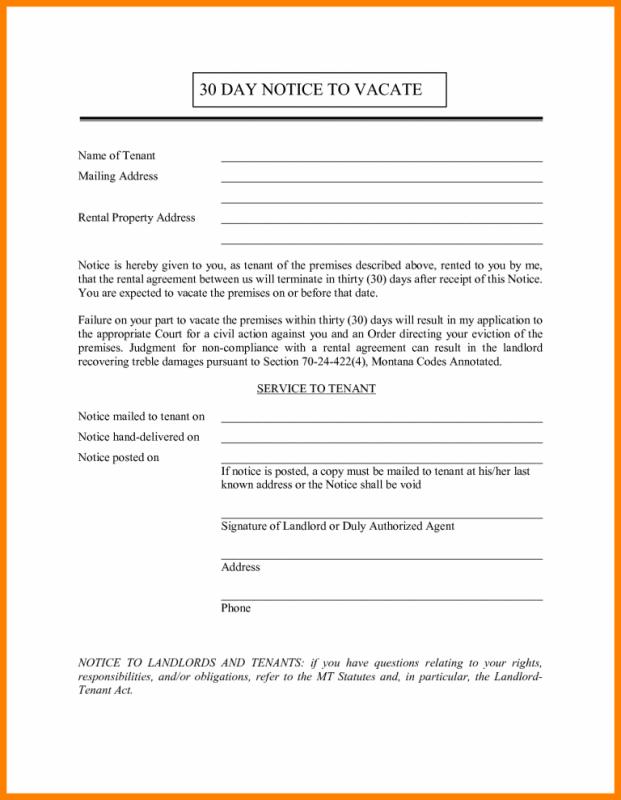 Tenant Notice To Vacate | Template Business