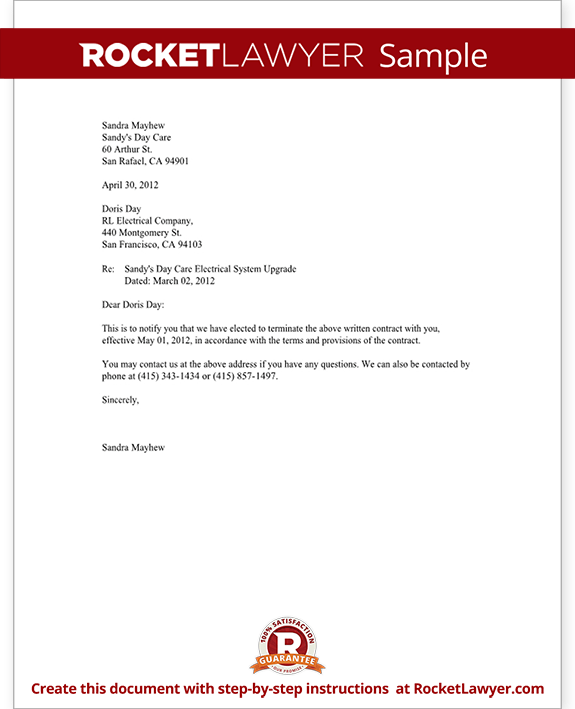 termination of contract letter