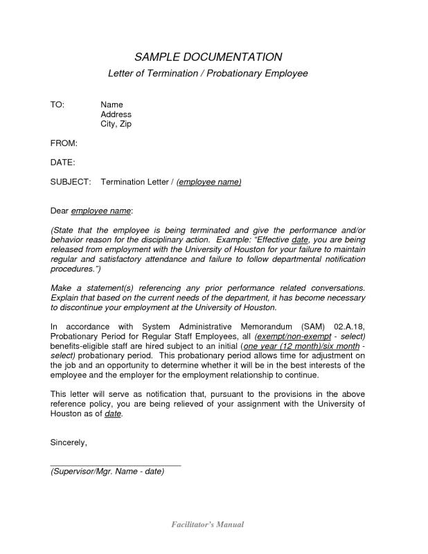 termination of employment letter