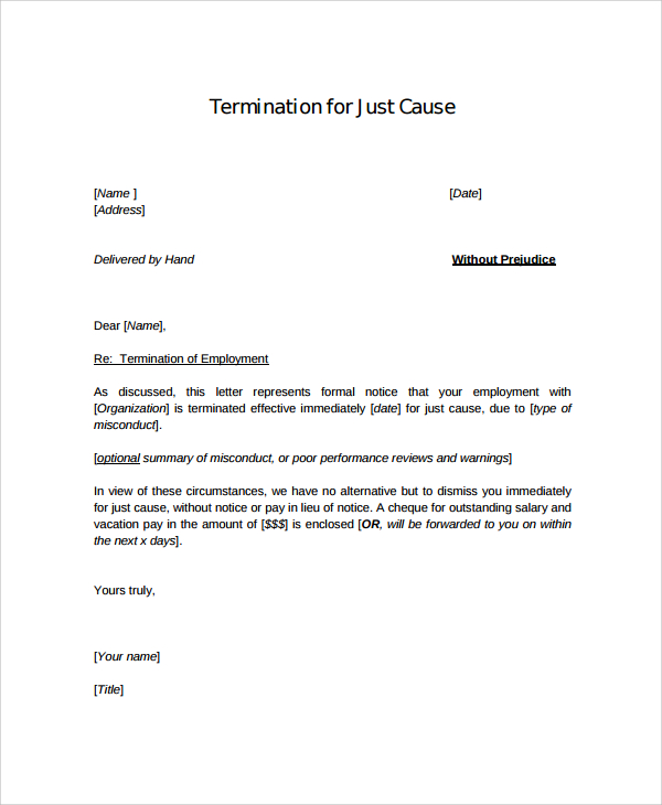 Termination Of Employment Letter | Template Business