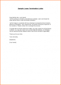 termination of lease early termination of lease letter ending a tenancy letter lease on end of lease letter printable with termination of lease letter