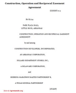 termination of lease letter construction operation and reciprocal easement agreement