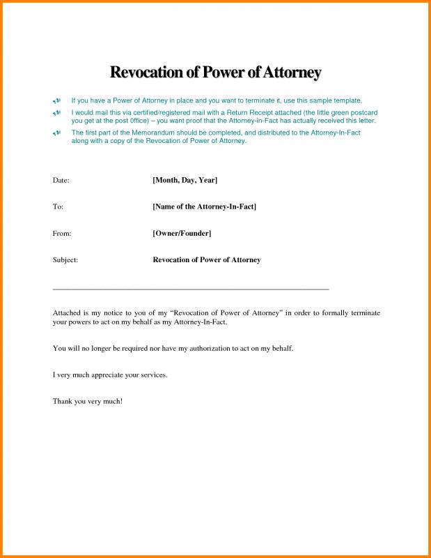 termination of lease letter power of attorney business letter sample 25520995