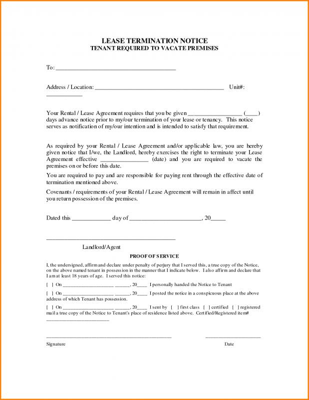 Termination Of Lease | Template Business