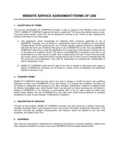 terms of agreement website service agreement terms of use template sample form for terms of service template