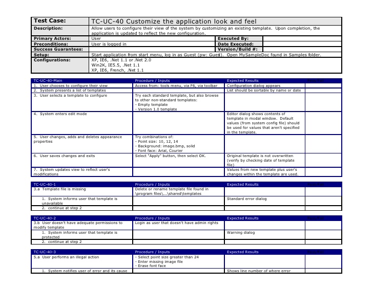 test case template excel