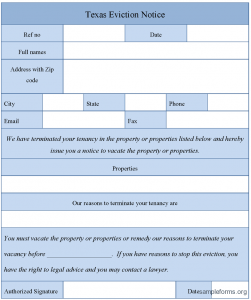 texas eviction notice form texasevictionnoticeform