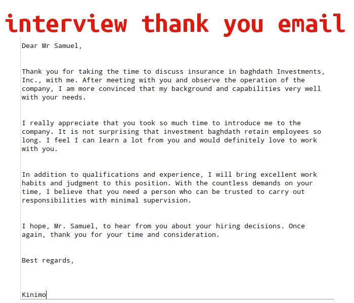 thank you for interview email interview thank you email