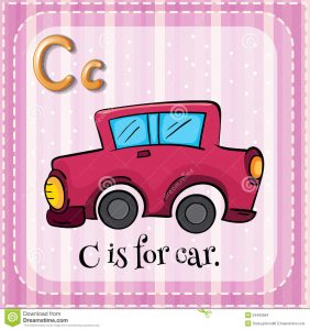 thank you for your business letter letter c flashcard car