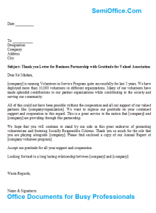 thank you for your support letter thank you letter for business partnership with gratitude for valued association x