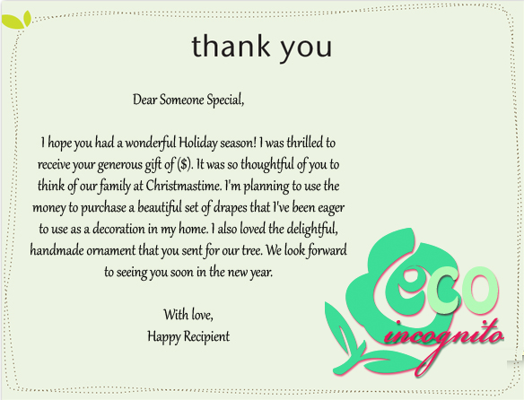 Thank You Note For Gift Card