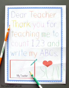 Thank You Note To Preschool Teacher | Template Business