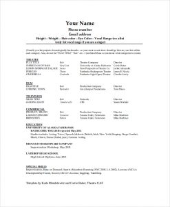 theater resume template technical theatre resume template