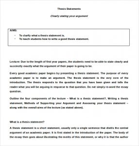 thesis statement template argumentative thesis statement template