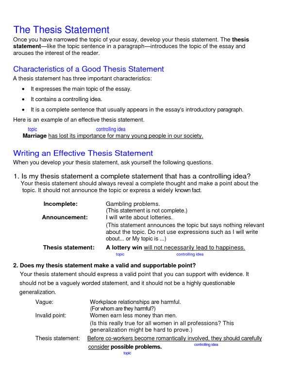 Thesis Statement Template | Template Business