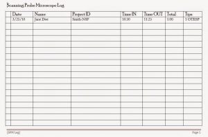 time logs template log