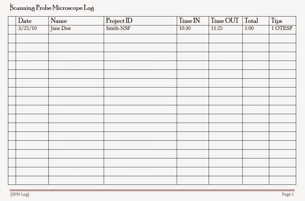 time logs template