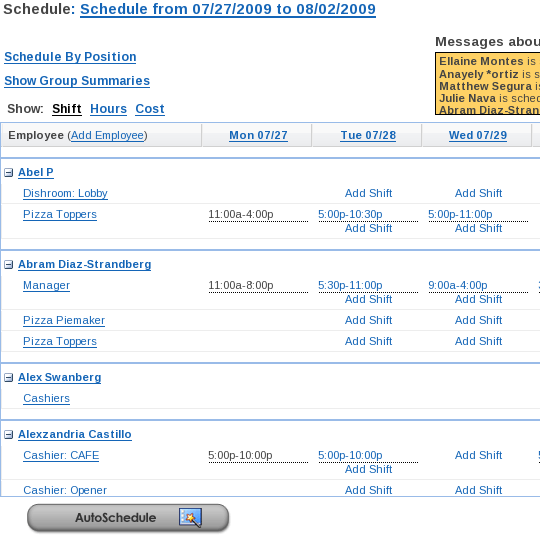 time schedule templates