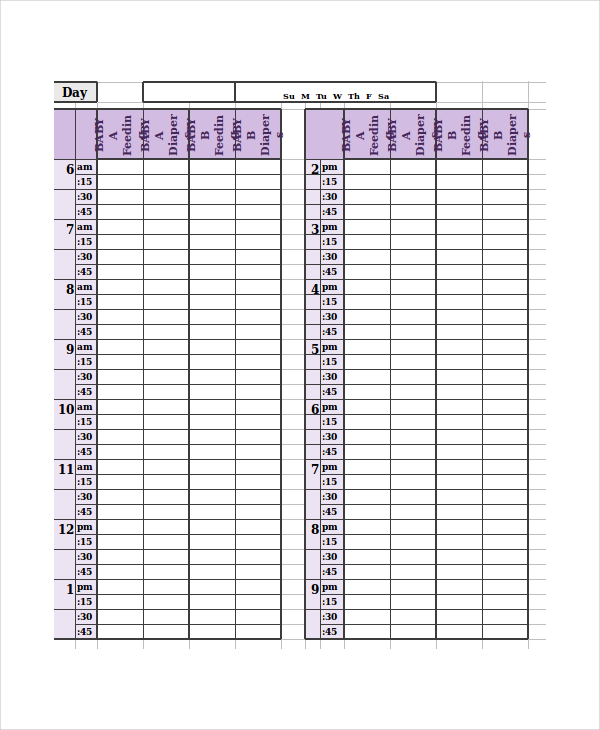 time scheduler template