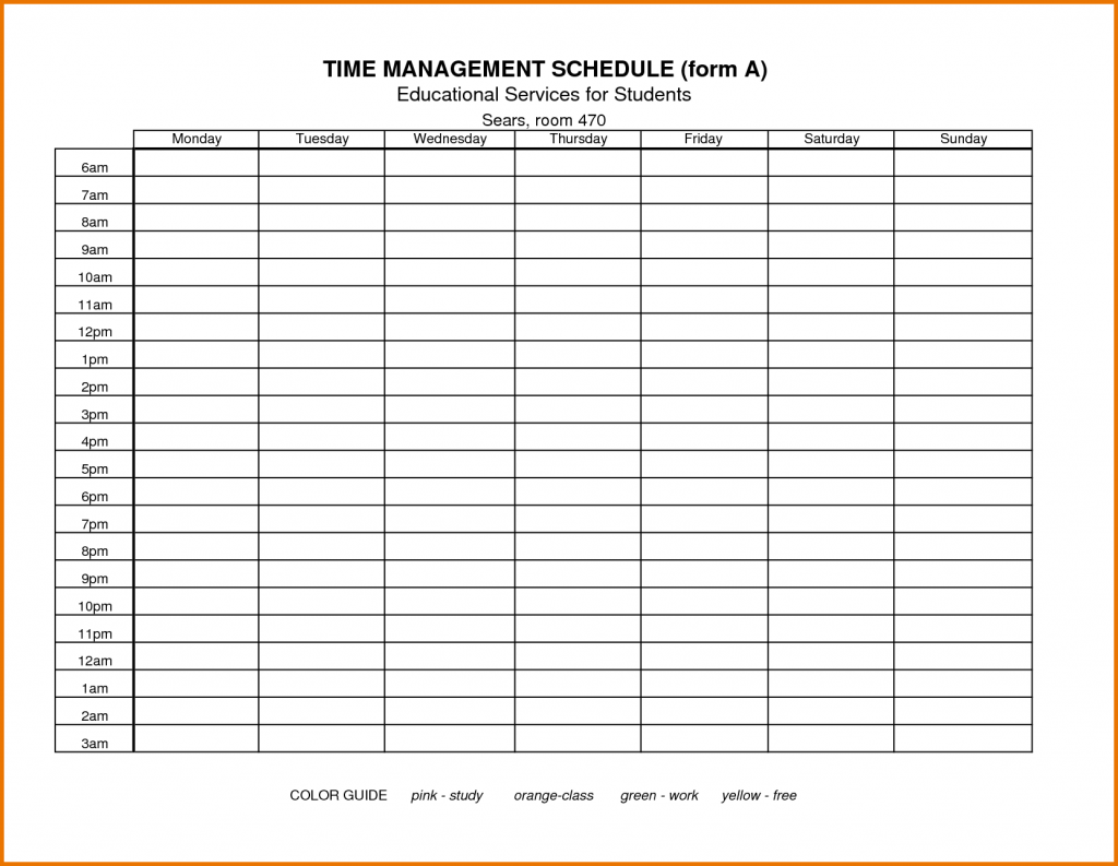 Time Scheduler Template Template Business