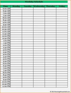 time scheduler template time schedule weekday template