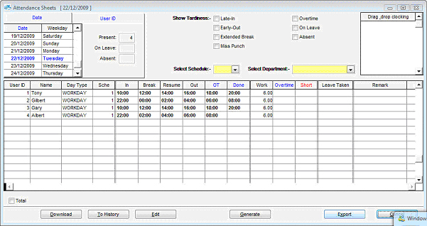 time schedules templates