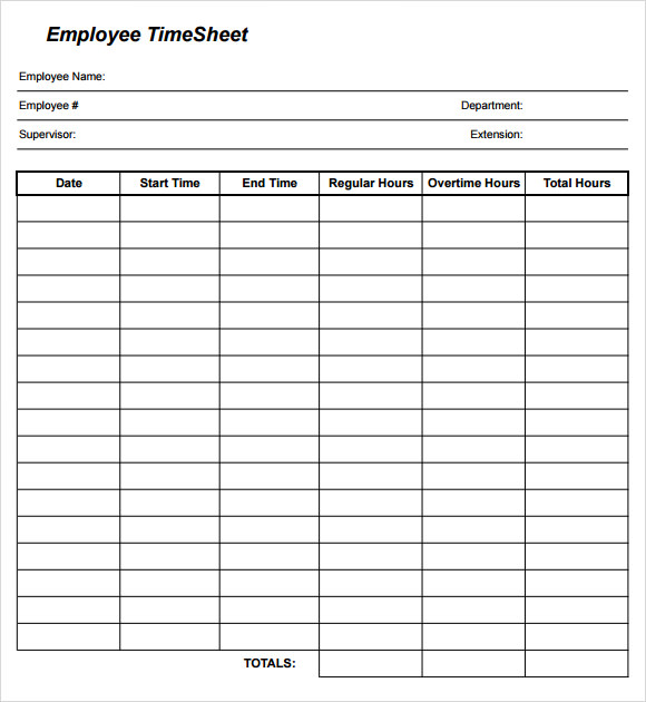 time sheets template