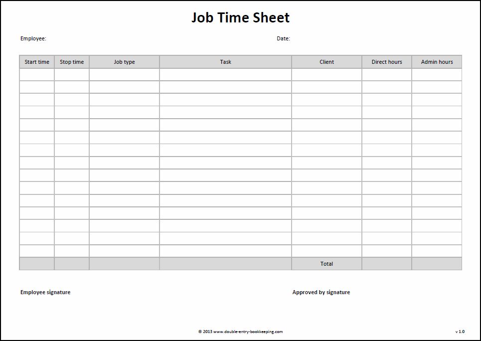 time sheets template