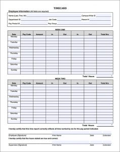 timecard template excel weeks timecard template