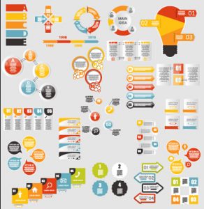 timeline for ppt infographic elements material vector set