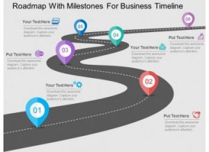 timeline for ppt roadmap with milestones for business timeline flat powerpoint design slide