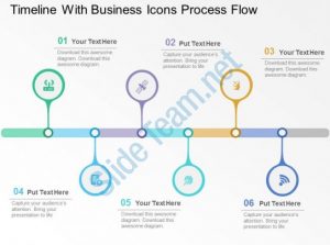 timeline powerpoint template timeline with business icons process flow flat powerpoint design slide