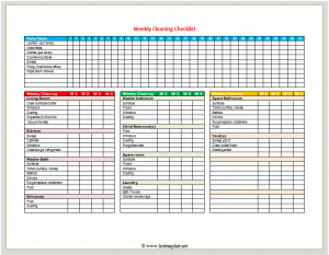 timeline templates for kids weekly cleaning checklist