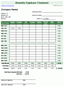 timesheet template excel biweekly timesheet