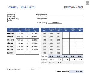 timesheet template free printable xl time