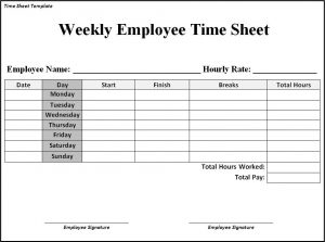 timesheet template free time sheet template