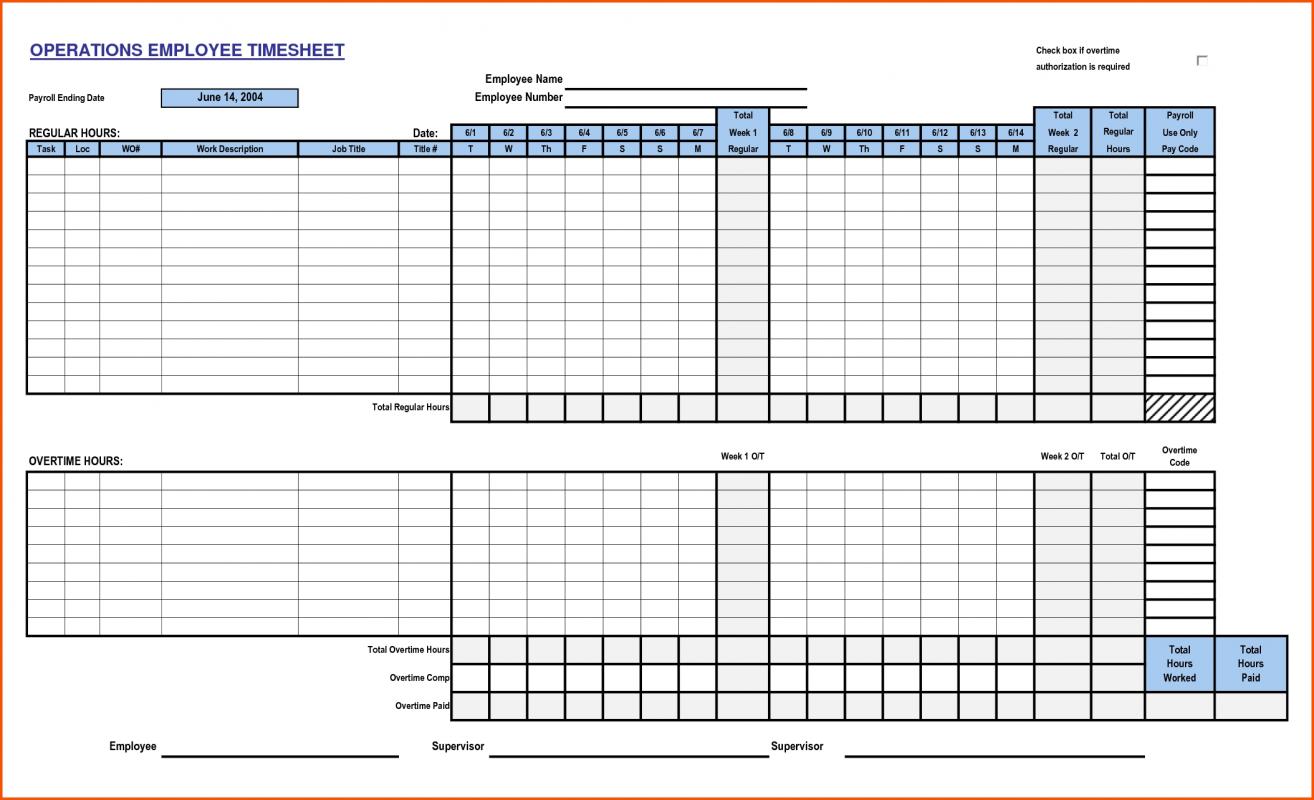 timesheet template word