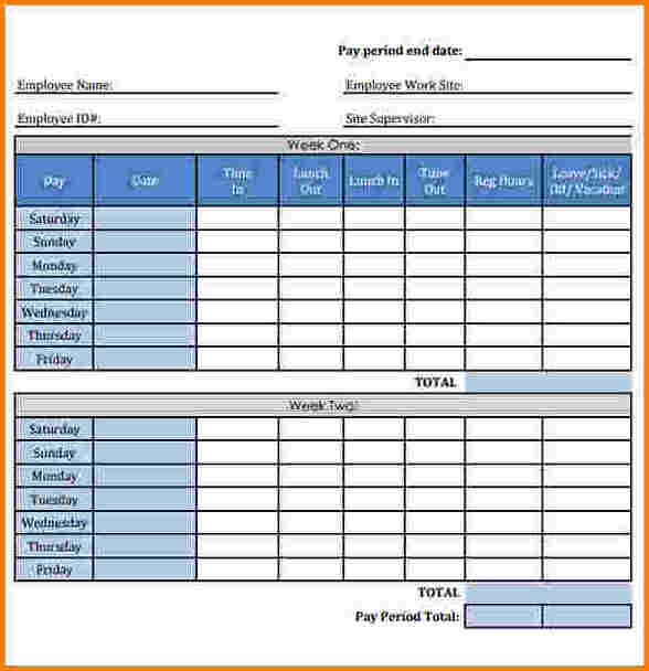 timesheet template word