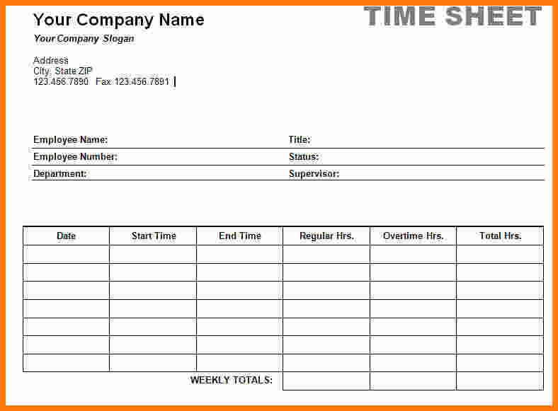 timesheet template word