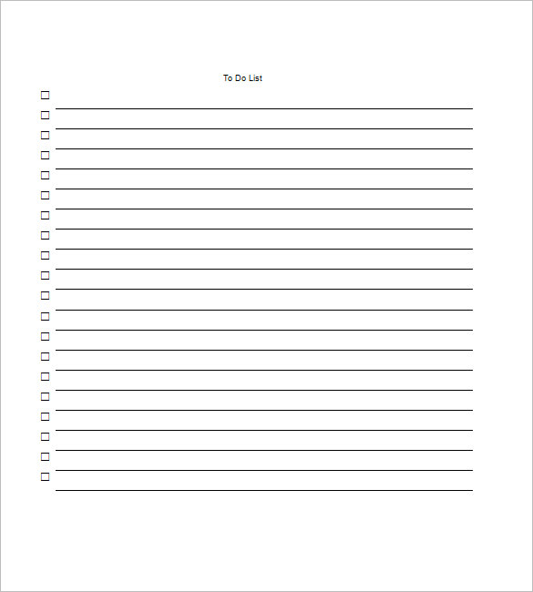 to do list template word