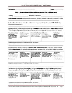 toddler lesson plan template tiered lesson plan template