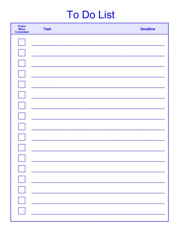 todo list template word