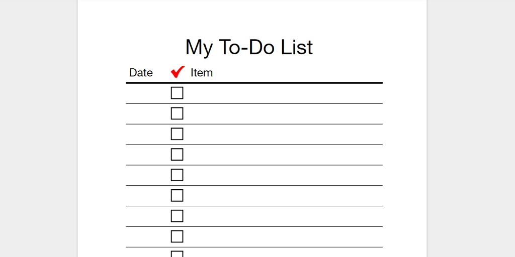 todo list template word