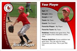 trading card template photoshop innisfil cardinals baseball trading card